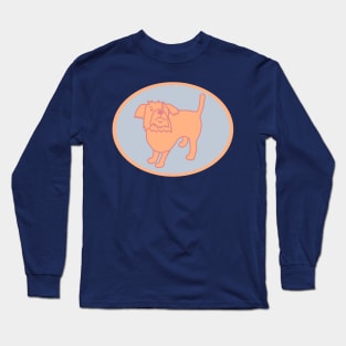 Peach Fuzz Cute Dog Oval Long Sleeve T-Shirt